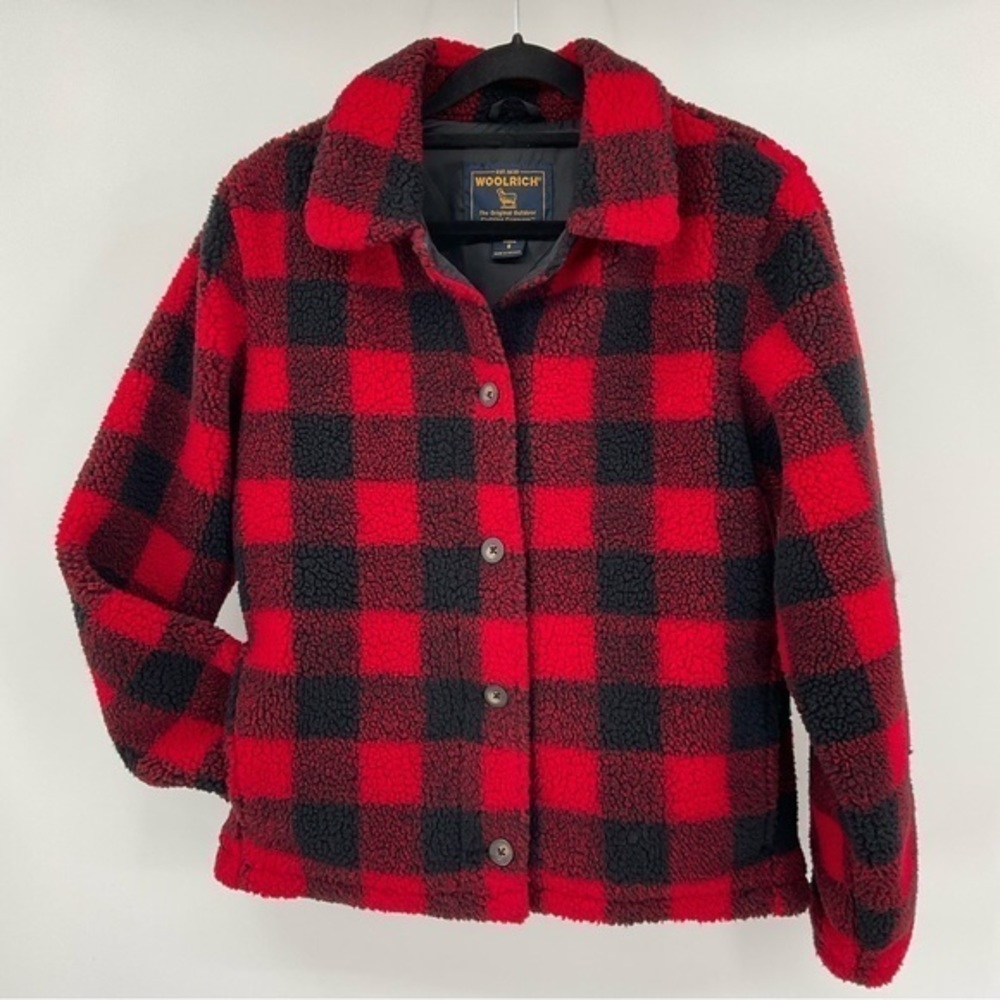 Woolrich‎ Vintage Buffalo Plaid Sherpa Jacket Size Small A4